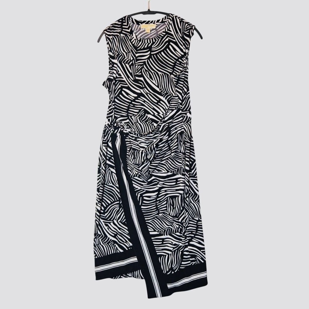 Michael Kors Black and White Patterned Dress
